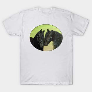 Black Friesian Horses T-Shirt